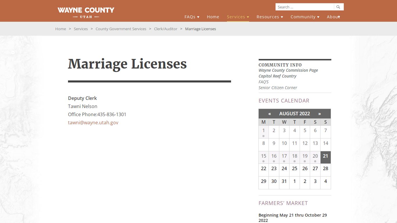 Marriage Licenses - Wayne County Utah